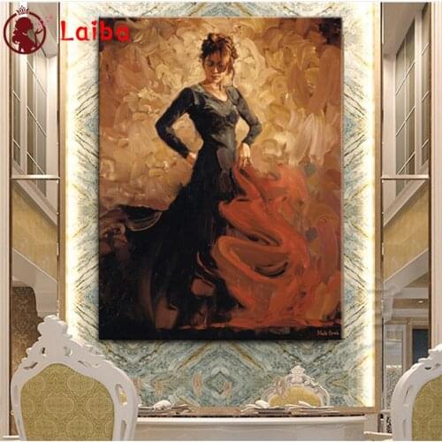 Diamond Embroidery Hot selling home art, dancing woman Diamond Painting Full Square round drill Mosaic Cross Stitch Wall Art
