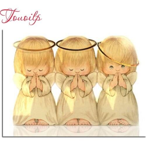 Diamond embroidery Three cute little angel 40x30 Diy diamond square drill rhinestone pasted Crafts Needlework home decoration