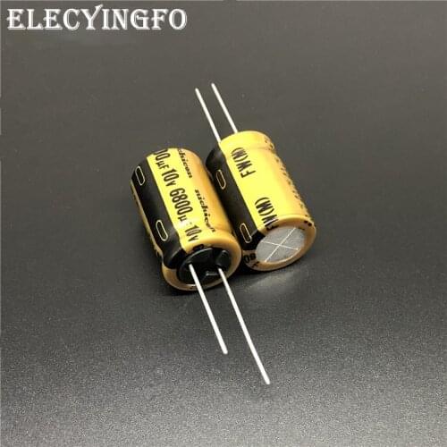 2pcs/10pcs 6800uF 10V6800UF NICHICON FW Series 16x25mm 10V6800uF Audio Aluminum Electrolytic Capacitor