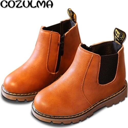 COZULMA Spring Autumn Boys Girls Boots Kids Shoes Children Boys Girls Martin Boots Handmade Leather Boots Baby Boys Girls Shoes