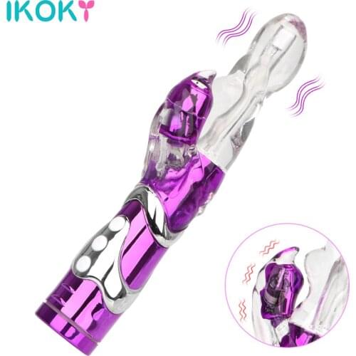 IKOKY G Spot Dildo Rabbit Vibrator For Women Woman Vagina Clitoris Masturbator Sex Toys For Adults Dual Motor Silicone Sex Shop