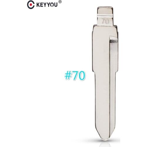KEYYOU 10 pcs/lot Metal Blank Uncut Flip KD Remote Key Blade Type #70 for Lioncel for Daihatsu NO. 70 Blade