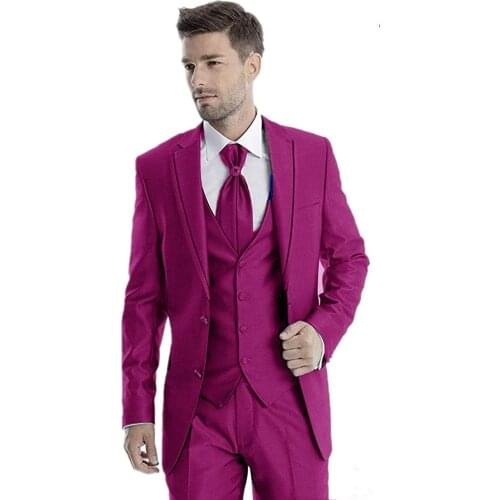 Handsome Groomsmen Notch Lapel Groom Tuxedos Mens Wedding Dress Man Jacket Blazer Prom Dinner (Jacket+Pants+Tie+Vest) A257