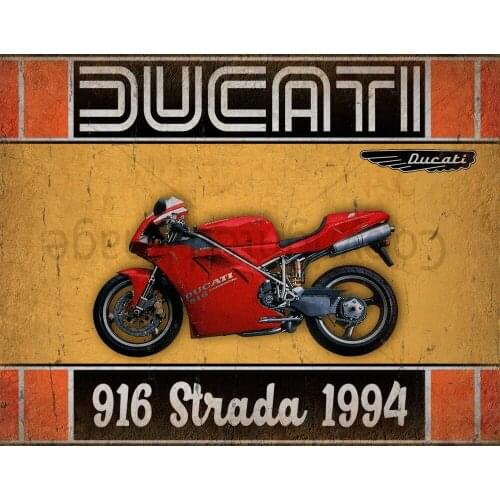 DUCATI 916 Strada 1994 MOTORCYCLE METAL TIN SIGN POSTER WALL PLAQUE