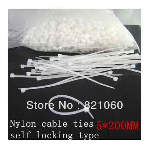 Nylon cable tie/cable ties self locking type 5*200MM 400+PCS/LOT