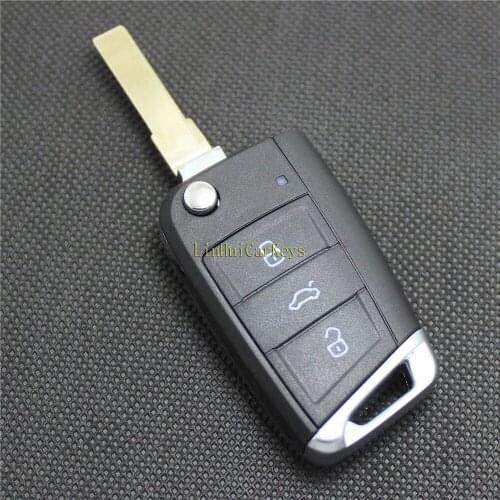 PINECONE for VOLKSWAGEN GOLF 7 LAMANDO VARIANT 3 Buttons Uncut Brass HU66 Blade Original Replace Remote Blank Key Shell 1 PC