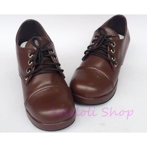 Princess sweet punk shoes loliloli yoyo Japanese design custom big size coffee bright skin lace-up high-heeled shoes 9803a