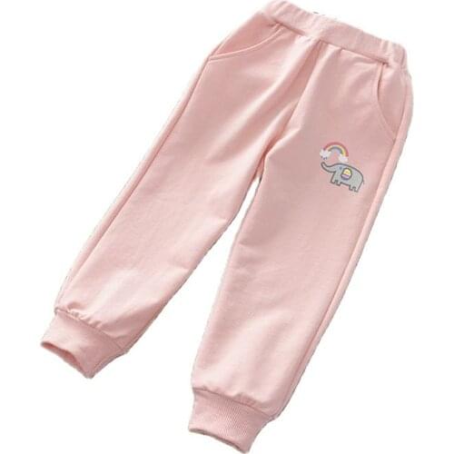 Girls' Pants 2021 Spring and Autumn Girls Korean Printed Sweatpants Childrens Casual Cotton Pants 3-7 Years Old