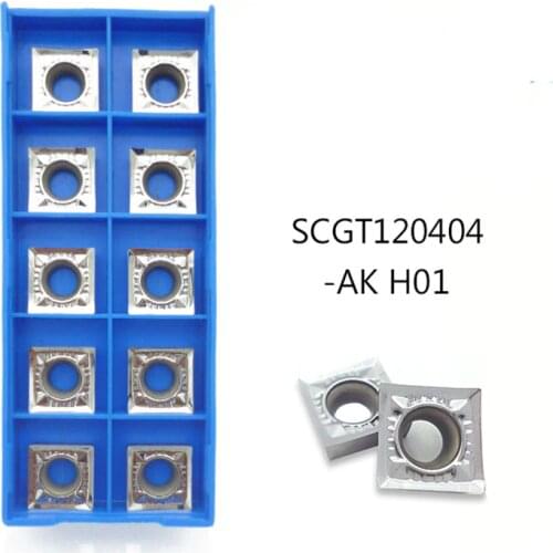10pcs SCGT120404 AK Aluminum Turning Inserts Carbide Blade SCGT 120408 cnc Lathe Cutter Aluminum Copper Wood Tool