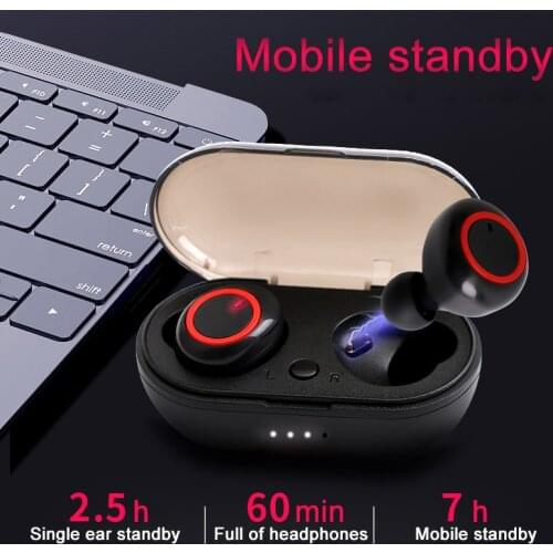 Tws support wireless bluetooth 5.0 stereo hifi stereo headset support bluetooth sport gamer headset with charging box