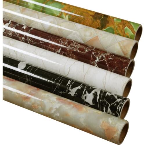 10m*80cm Thickened kitchen wallpaper waterproof oil-resistant marble pattern sticker table furniture renovation self-adhesive