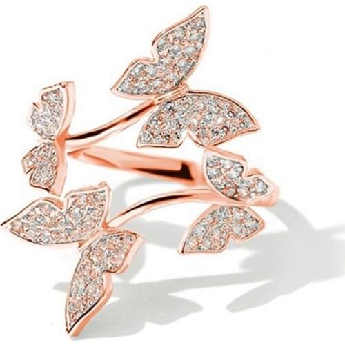 Top Quality Fashion Adjustable Opening Butterfly Cute Ring For Women Jewelry Gifts