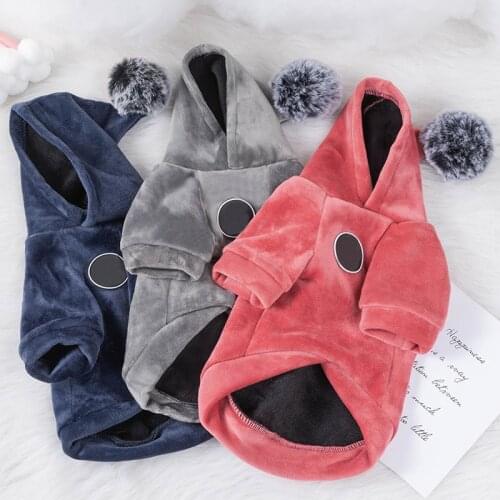 Winter Warm Cat Dog Hooded Coat Soft Pet Clothes for Small Dogs Cats Yorkshire Chihuahua Pullovers Pets Clothing manteau chien