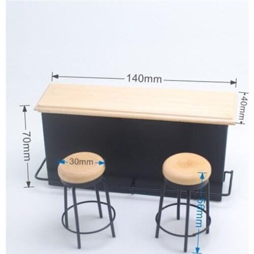 1/12 Dollhouse Miniature Dining Table Chair Set Bar Table Chair Set Model For 6 inch Male/Female Action Figure Accessories