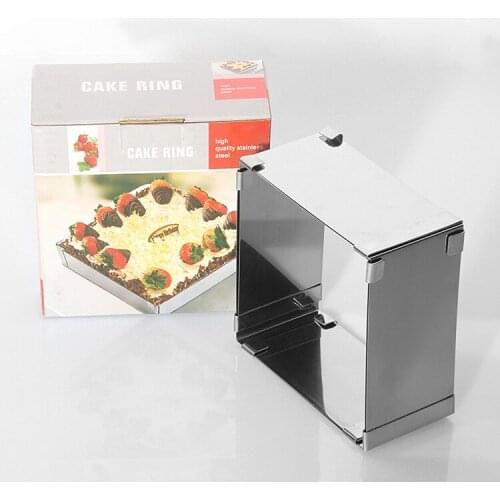 1PC 10-18CM Adjustable Cake Mold Stainless Steel Square Shape Cake Mousse Ring DIY Chocolates Bread Mold EKX 221