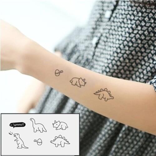 1PCs Creative Water Transfer Tattoo Sticker Cute Cartoon Dinosaur Egg Cat Bird Tattoo Waterproof Temporary Body Fake Tattoos