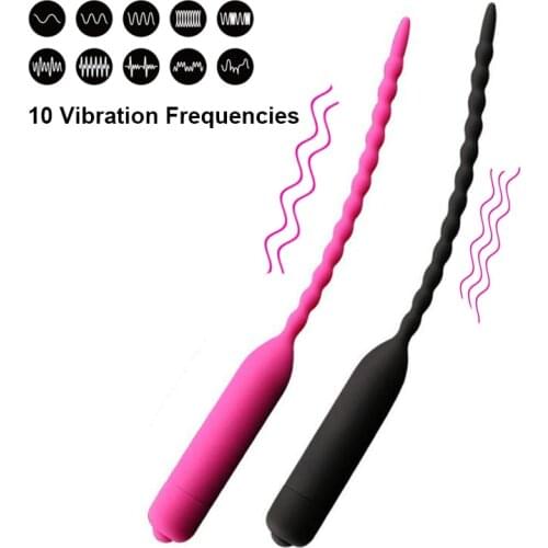 10 Frequency Urethral Vibrator Catheter Penis Plug Sex Toys for Men Vibrating Urethral Plug Penis Insert Urethra Sound Dilator