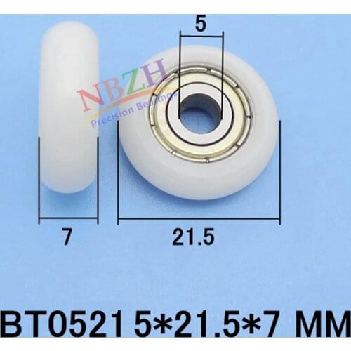 10pcs 5*21.5*7mm Nylon Plastic Carbon Steel Bearings Pulley Wheels Embedded Groove Suitable For Furniture Hardware Accessories