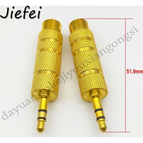 10PCS gold 1/8 " 3.5 mm Stereo Male Jack Plug to 1/4" 6.3 mm TRS Converter Audio Adapter Microphone Connector