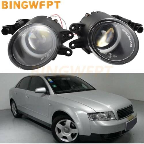 2PCS Fog Light with Angel eye Car LED Fog Light For Audi A4 B6 Avant Quattro 2001 - 2004 2005 Front Led Fog lamp
