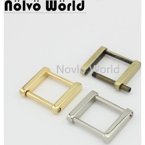 Nolvo World 5-20-100pcs 5 colors 25*19mm 1" flat line metal rectangle buckle detachable buckles handbag purse adjust