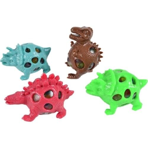 24 PCS Dinosaur Snail Lays Eggs Model Grape Venting Squeeze Balls Relief Ball Toy Children Sensory TPR Toy Autism