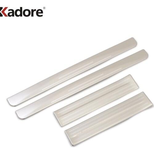 For Nissan Leaf 2017 2018 2019 Stainless Steel Door Scuff Sill Plate Step Cover Trim Sticker Styling Exterior Accessories