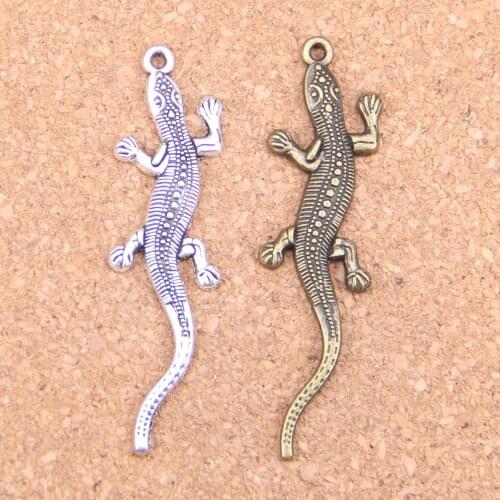 8pcs Charms lizard gecko 56x15mm Antique Pendants,Vintage Tibetan Silver Jewelry,DIY for bracelet necklace
