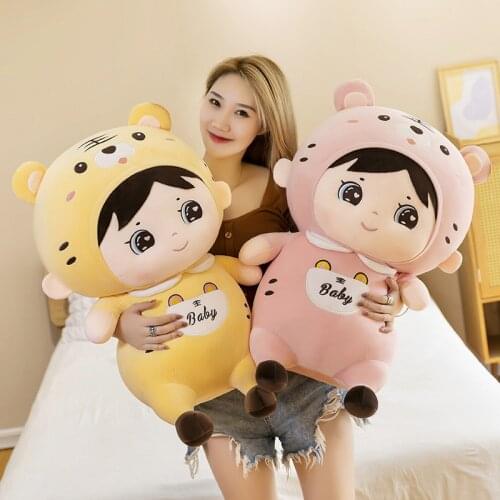 45-75cm Kawaii Tiger Plush Soft Stuffed Toy Sleeping Pillow Animals Cartoon for Children Baby Girls Birthday Gifts Good Quality