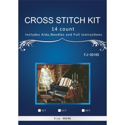 59-44 Scenery windows flowers Stitch,DIY 14CT similar DMC Cross Stitch,Sets For Embroidery Kits Counted Cross-Stitching