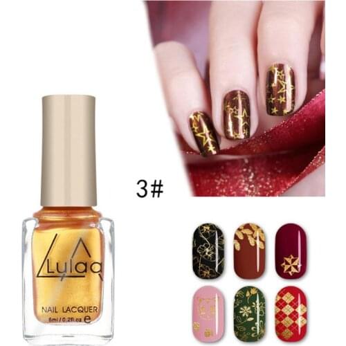 6ml Nail Stamping Printing Nail Polish Nail Art Plate Stamp Oil Print Series Nail Brushes Painting Flower Nail Polish Glue TSLM2