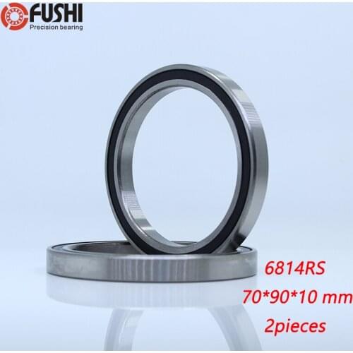 6814 2RS ABEC-1 (2PCS) 70x90x10 mm Metric Thin Section Bearings 61814 RS 6814RS