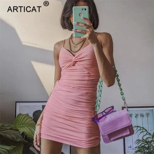 ARTICAT Pink Summer Dresses