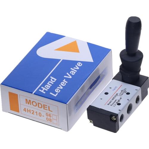 Free Shipping 4H210-08 1/4" 2 Position 5 Port Air Manual Valve Pneumatic Control Valve 5/2 Way Hand Lever Operated Control Valve