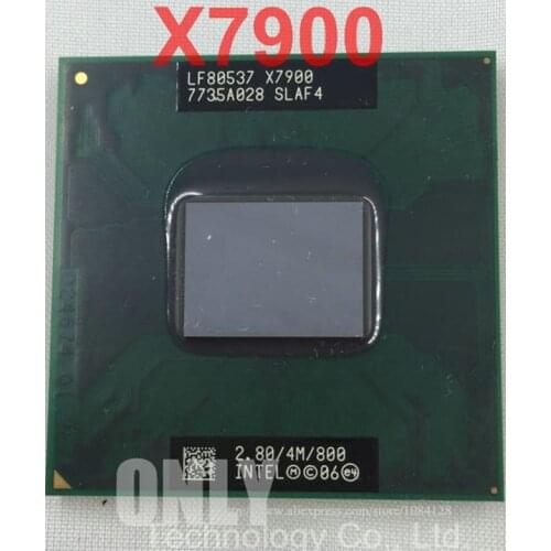 Free shipping Laptop CPU X7900 2.8G/4M/800 SLAF4 Official version scrattered pieces CPU processor