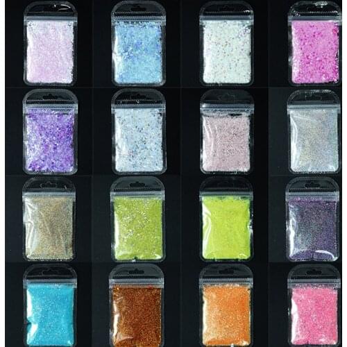 Nail Mermaid Glitter Flakes Sparkly 3D Hexagon Colorful Sequins Spangles Polish Manicure Mixed Size Nails Art Glitter Slice h