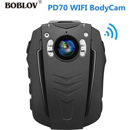 BOBLOV PD70 WiFi Bodycam 1296P Wearable Body Cameras Night Vision Camera Light and Small Body cam 170 Degree for Law Enforce