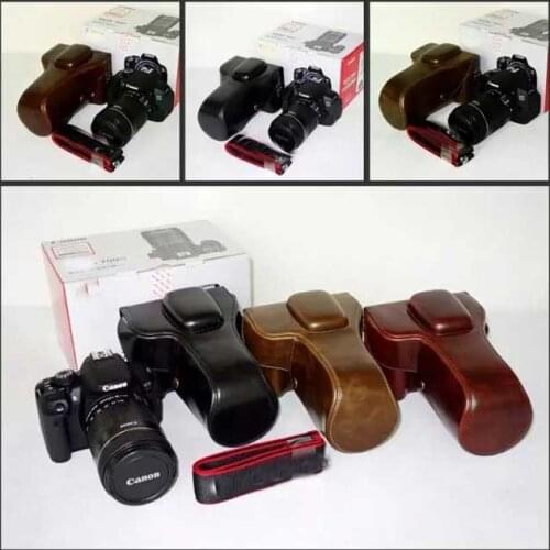 PU Leather Camera Case Bag Cover for Canon EOS Rebel T5i T4i T3i 700D 650D 600D DRSL Camera