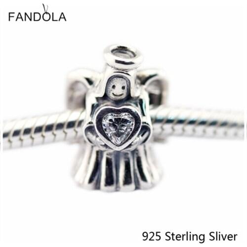 CKK 925 Sterling Silver Jewelry Angel of Love Fashion Charms DIY Beads Fits Original Bracelets & Necklaces