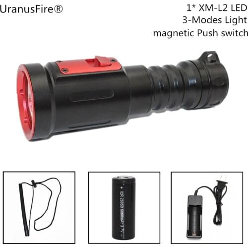Scuba Diving Flashlight Light Dive Torch Powerful LED XM-L2 Underwater Flashlight Waterproof Diving Lamp lanterna