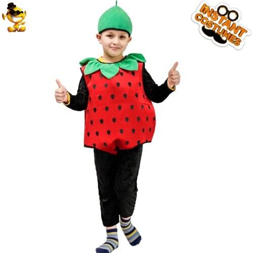 DSPLAY New Style Kids Cute Strawberry Costumes Cosplay Strawberry Fancy Suit for Carnival Halloween Party