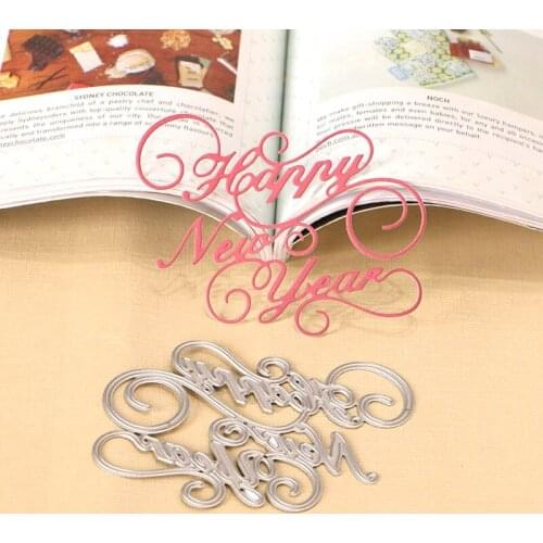 DUOFEN METAL CUTTING DIES Happy New Year for DIY craft projects embossing Scrapbook Paper Album