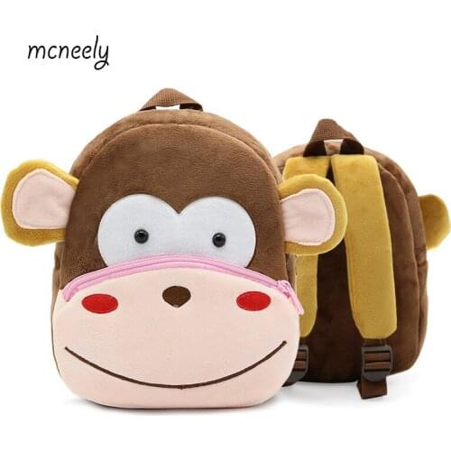 Hotsale Kindergarten Kids Animal Backpacks Baby Girls Boys Cute Schoolbag Plush Backpack Children Cartoon Toys Gifts School Bags