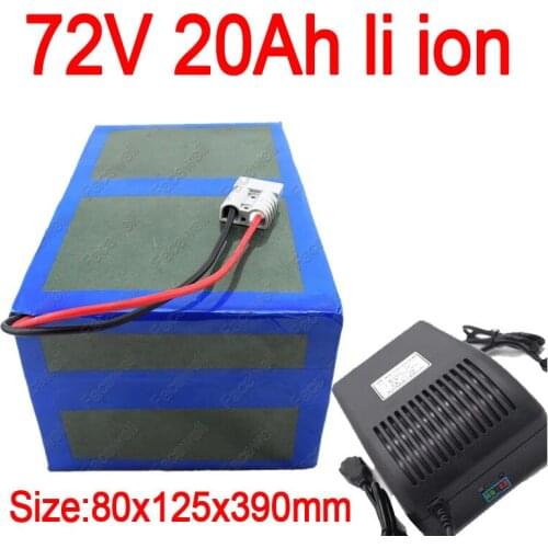 GTK 72v lithium ion battery pack 72v 20Ah li-ion battery with BMS for 2000w 3000w scooter inverter electric bike + 3A charger