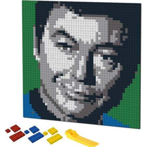 MOC Movies Super Star Actors Mosaic Pixel Art DIY Portrait Painting Famous Person Building Blocks For Kids Creative Gift Trek