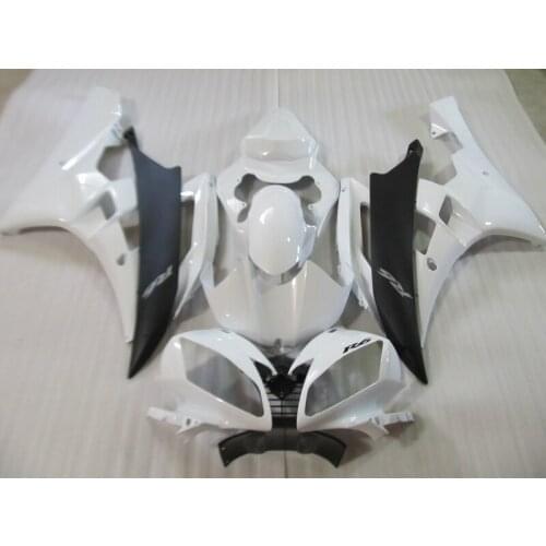 Injection molding ABS plastic fairing kit for Yamaha YZF R6 06 07 white black fairings set YZFR6 2006 2007 FS27
