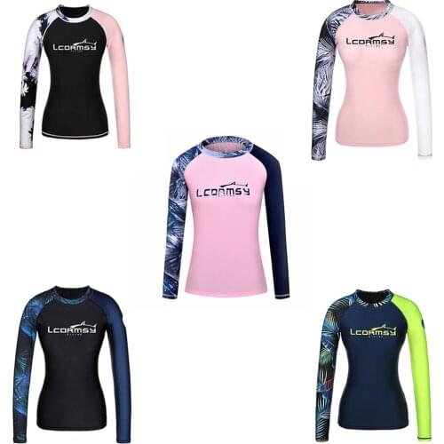 LCDRMSY Women Protective Shirt Long Sleeve Surfing Swimsuit Top Water Sports Fitness Quick-Drying Sun Protection UPF 50+ 2021