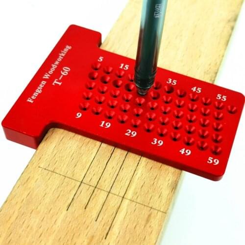 Portable Aluminum Alloy Woodworking Ruler Marking Measuring Tool L-Shaped Scriber Hole Positioning Crossed Gauge Carpenter Tools