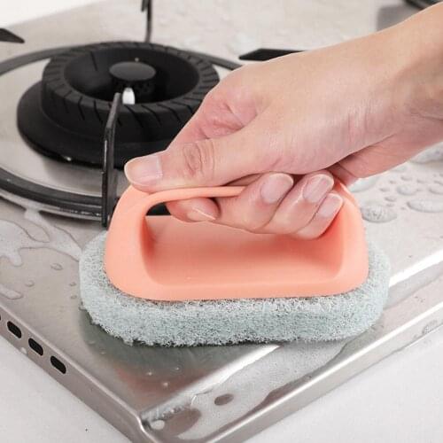 Multifunction Kitchen Plate Cleaning Washing Sponge Scouring Brush Scrubber with Handle Household Cleaning Brushes