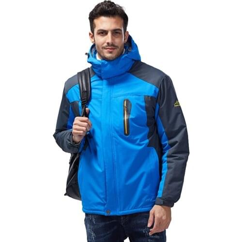 Men Winter Hooded Jacket Coat New Mens Casual Solid Parka Thick Warm Jackets Outdoor Windproof Zipper Male Windbreaker Plus Size